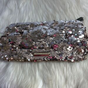 Victoria's Secret Silver Sequin Clutch/Make Up Bag